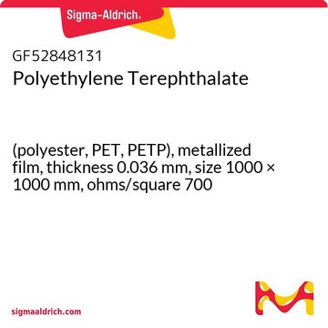 Polyethylene Terephthalate (polyester, PET, PETP), metallized film, thickness 0.036&#160;mm, size 1000 × 1000&#160;mm, ohms/square 700