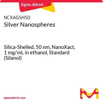 银纳米球 Silica-Shelled, 50&#160;nm, NanoXact, 1&#160;mg/mL in ethanol, Standard (Silanol)