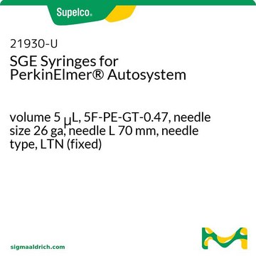 用于 PerkinElmer&#174; Autosystem 气相色谱仪的 SGE 注射器 volume 5&#160;&#956;L, 5F-PE-GT-0.47, needle size 26 ga, needle L 70&#160;mm, needle type, LTN (fixed)