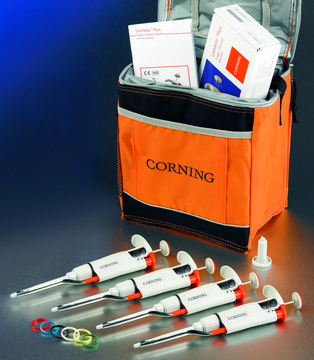 Corning&#174; Lambda&#174; Plus pipettor starter kit laboratory pipettor starter kit, w/ four Lambda Plus single-channel pipettors conveniently packaged w/ useful accessories, 1/cs