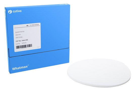 Whatman&#174; quantitative filter paper, ashless, Grade 44 circles, diam. 125&#160;mm, pack of 100