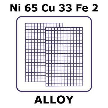 Monel&#174; alloy 400, Ni65Cu33Fe2 mesh, 150 x 150mm, 0.38mm nominal aperture, 0.25mm wire diameter, 40 x 40 wires/inch, 0.37 open area, plain weave mesh