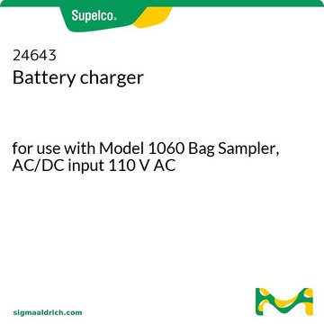 Battery charger for use with Model 1060 Bag Sampler, AC/DC input 110 V AC