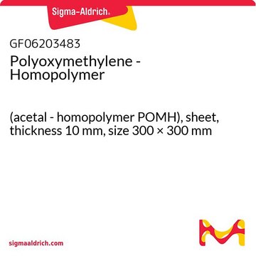 Polyoxymethylene - Homopolymer (acetal - homopolymer POMH), sheet, thickness 10&#160;mm, size 300 × 300&#160;mm