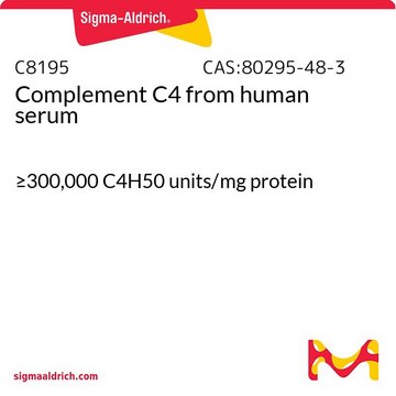 Complement&nbsp;C4 来源于人类血清 &#8805;300,000&#160;C4H50 units/mg protein