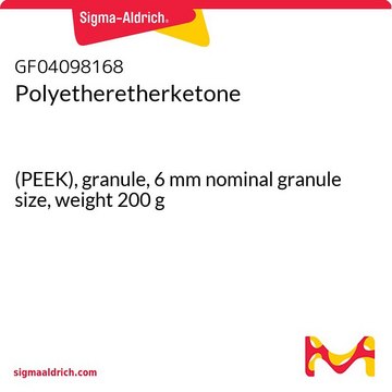 Polyetheretherketone (PEEK), granule, 6&#160;mm nominal granule size, weight 200&#160;g