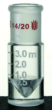 Synthware&#8482; conical bottom reaction vial 8 mL, joint: ST/NS 14/20