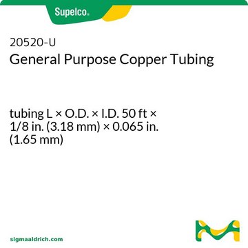 通用铜管 tubing L × O.D. × I.D. 50&#160;ft × 1/8&#160;in. (3.18&#160;mm) × 0.065&#160;in. (1.65&#160;mm)