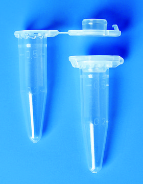 BRAND&#174; microcentrifuge tube, 0.5 mL with lid clear polypropylene