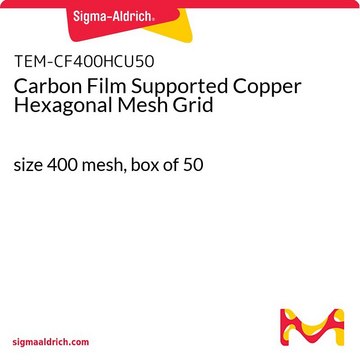 Carbon Film Supported Copper Hexagonal Mesh Grid size 400&#160;mesh, box of 50