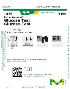 葡萄糖测试 reflectometric, 1-100&#160;mg/L (glucose), for use with REFLECTOQUANT&#174;