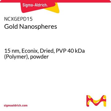 Gold Nanospheres 15&#160;nm, Econix, Dried, PVP 40 kDa (Polymer), powder