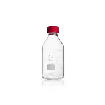 Duran&#174; Laboratory Bottle clear, graduated, GL45, 1000mL, PBT screw cap, ETFE pouring ring, 10EA