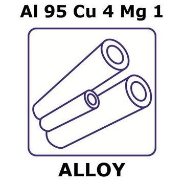 Dural&#174; - aluminum/copper/magnesium tube, Al 95%/Cu 4%/Mg 1%, outside diameter 0.71 mm, length 500 mm, wall thickness 0.051&#160;mm