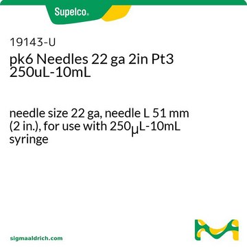 pk6 Needles 22 ga 2in Pt3 250uL-10mL needle size 22 ga, needle L 51&#160;mm (2&#160;in.), for use with 250&#956;L-10mL syringe