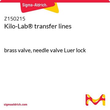 Kilo-Lab&#174; transfer lines brass valve, needle valve Luer lock