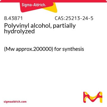 Polyvinyl alcohol, partially hydrolyzed (Mw approx.200000) for synthesis