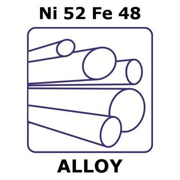 Nickel/Iron rod, 2&#160;mm diameter, Ni52%/Fe48%, temper annealed, length 1000 mm