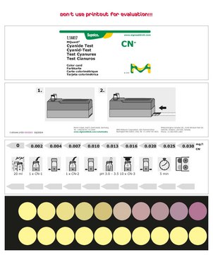 氰化物测试 colorimetric, 0.002-0.030&#160;mg/L (CN-), for use with MCOLORTEST&#174;