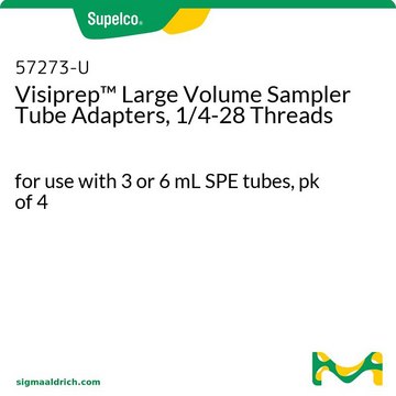 Visiprep&#8482; 大容量采样器管接头&#65292;1/4-28 螺纹 for use with 3 or 6 mL SPE tubes, pk of 4