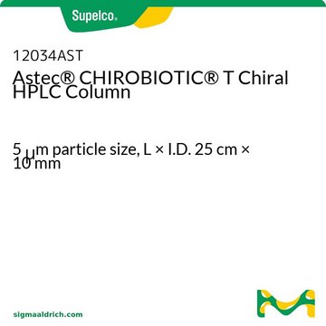 Astec&#174; CHIROBIOTIC&#174; T 手性 HPLC 色谱柱 5&#160;&#956;m particle size, L × I.D. 25&#160;cm × 10&#160;mm