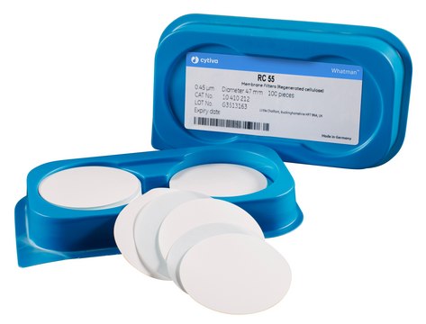 Whatman&#174; regenerated cellulose membrane filters RC55 Membrane Circles, diam. 110&#160;mm, pore size 0.45&#160;&#956;m