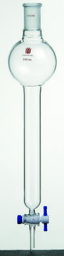 Synthware&#8482; chromatography column with reservoir and PTFE stopcock 250 mL, top joint: ST/NS 24/40, I.D. × L 13.4&#160;mm × 457&#160;mm