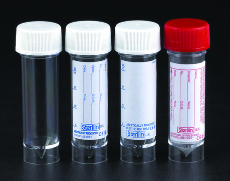 Universal sample container plain label