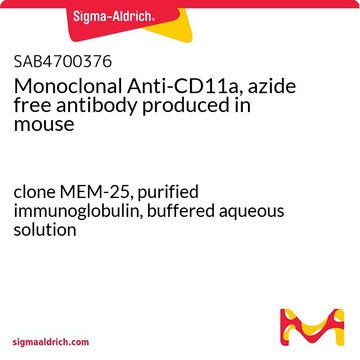 Monoclonal Anti-CD11a, azide free antibody produced in mouse clone MEM-25, purified immunoglobulin, buffered aqueous solution