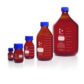 DURAN® graduated amber laboratory bottle with cap, round amber glass bottle, bottle capacity (100 mL), non-sterile