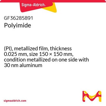 Polyimide (PI), metallized film, thickness 0.025&#160;mm, size 150 × 150&#160;mm, condition metallized on one side with 30 nm aluminum