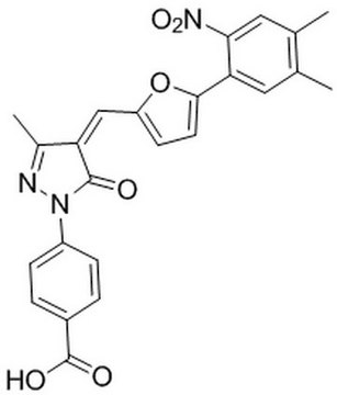 组蛋白乙酰转移酶p300抑制剂，C646 Histone Acetyltransferase p300 Inhibitor, C646, CAS 328968-36-1, is a cell-permeable, reversible inhibitor of p300/CBP HAT (Ki = 400 nM). Competes with acetyl-CoA for the p300 Lys-CoA binding pocket.