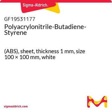 Polyacrylonitrile-Butadiene-Styrene (ABS), sheet, thickness 1&#160;mm, size 100 × 100&#160;mm, white