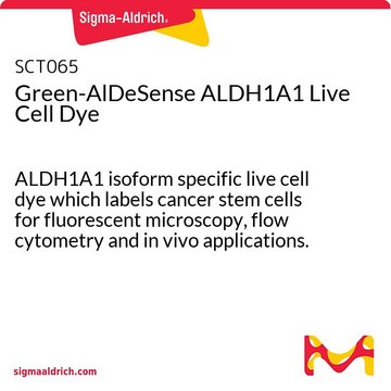 Green-AlDeSense ALDH1A1 Live Cell Dye ALDH1A1 isoform specific live cell dye which labels cancer stem cells for fluorescent microscopy, flow cytometry and in vivo applications.