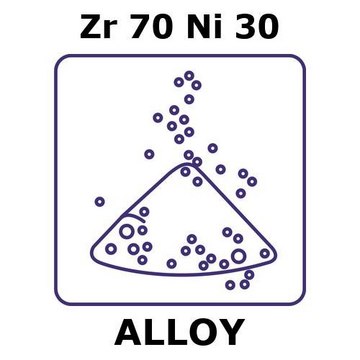 Zirconium-nickel alloy, Zr70Ni30 powder, 150micron max. particle size, alloy pre-cursor, 200g