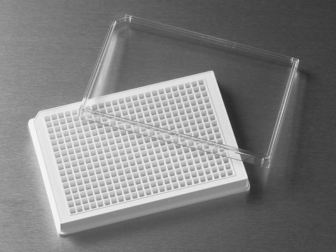 Corning&#174; 384 well microplate, low flange Tissue Culture (TC)-treated surface, white polystyrene, flat bottom, sterile, lid, pack of 10