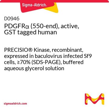 PDGFR&#945; (550-end), active, GST tagged human PRECISIO&#174; Kinase, recombinant, expressed in baculovirus infected Sf9 cells, &#8805;70% (SDS-PAGE), buffered aqueous glycerol solution