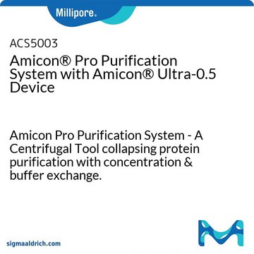 Amicon&#174; Pro Purification System with Amicon&#174; Ultra-0.5 Device Amicon Pro Purification System - A Centrifugal Tool collapsing protein purification with concentration &amp; buffer exchange.