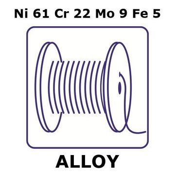 Inconel&#174; 625 - corrosion resistant alloy, Ni61Cr22Mo9Fe5 50m wire, 0.5mm diameter, annealed