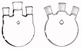 Ace three-neck round-bottom flasks vertical, capacity 500 mL, center joint: ST/NS 29/42, side Joints: ST/NS 24/40 (2)
