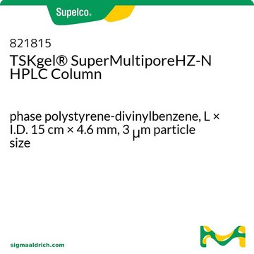 TSK-GEL&#174; 体积排阻（H 类型）HPLC 色谱柱 phase polystyrene-divinylbenzene, L × I.D. 15&#160;cm × 4.6&#160;mm, 3&#160;&#956;m particle size