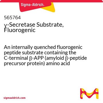 &#947;-Secretase Substrate, Fluorogenic An internally quenched fluorogenic peptide substrate containing the C-terminal &#946;-APP (amyloid &#946;-peptide precursor protein) amino acid sequence that is cleaved by &#947;-secretase.