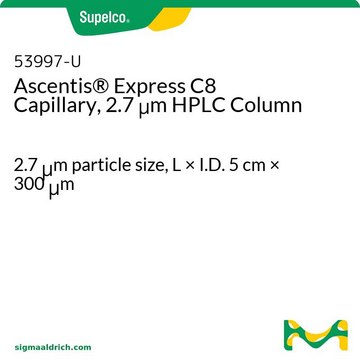 Ascentis&#174; Express C8 HPLC 毛细管柱 2.7&#160;&#956;m particle size, L × I.D. 5&#160;cm × 300&#160;&#956;m