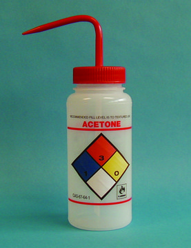 Sigma-Aldrich safety wash bottles Acetone, red cap, capacity 1,000&#160;mL