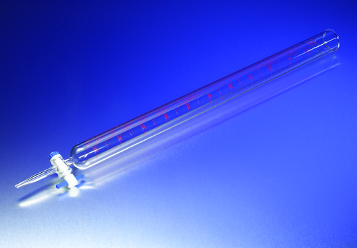 Pyrex&#174; colored scale dispensing burette, with straight bore PTFE stopcock plug volume 250&#160;mL, accuracy: 2.0&#160;mL