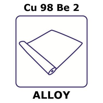 Copper-beryllium alloy, Cu98Be2 foil, 2m coil, 0.125mm thickness, half hard