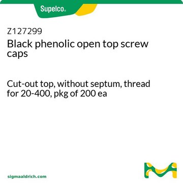 黑色开孔酚醛树脂螺纹瓶盖 Cut-out top, without septum, thread for 20-400, pkg of 200&#160;ea