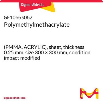 Polymethylmethacrylate (PMMA, ACRYLIC), sheet, thickness 0.25&#160;mm, size 300 × 300&#160;mm, condition impact modified