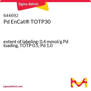 Pd EnCat&#174; TOTP30 extent of labeling: 0.4&#160;mmol/g Pd loading, TOTP 0.5, Pd 1.0