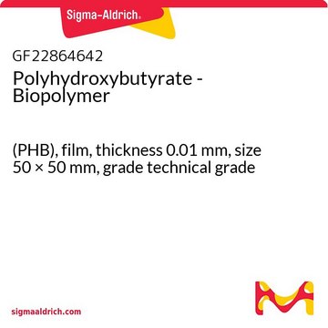 Polyhydroxybutyrate - Biopolymer (PHB), film, thickness 0.01&#160;mm, size 50 × 50&#160;mm, grade technical grade